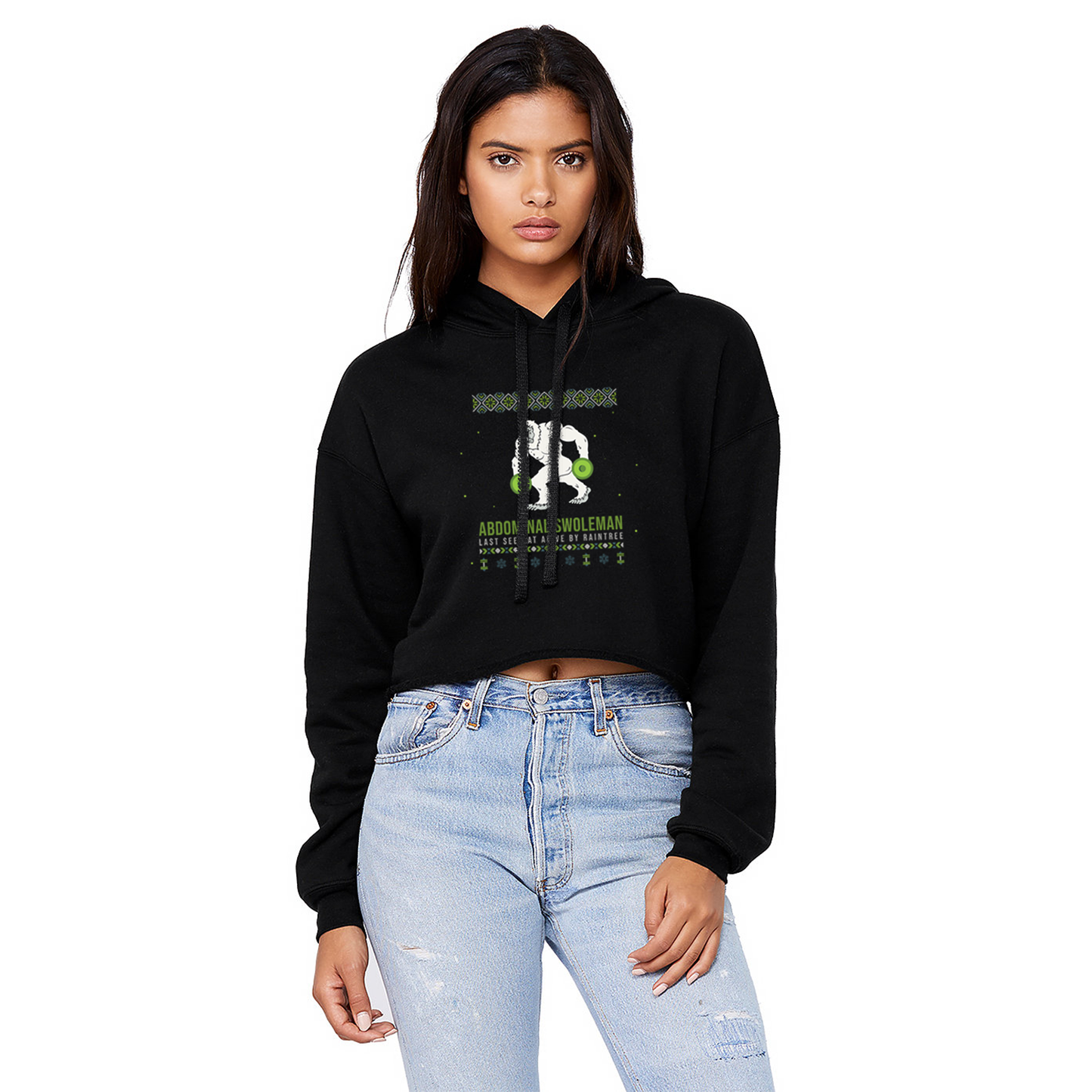 Alive Abdominal Swoleman Ladies Crop Hoodie