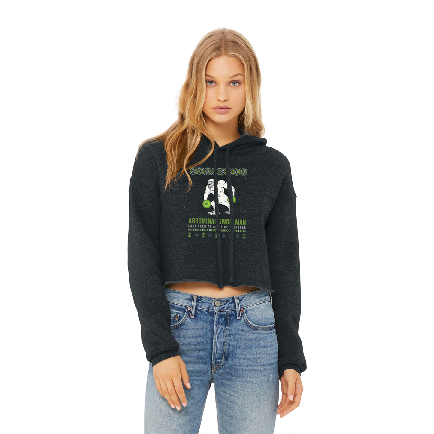 Alive Abdominal Swoleman Ladies Crop Hoodie