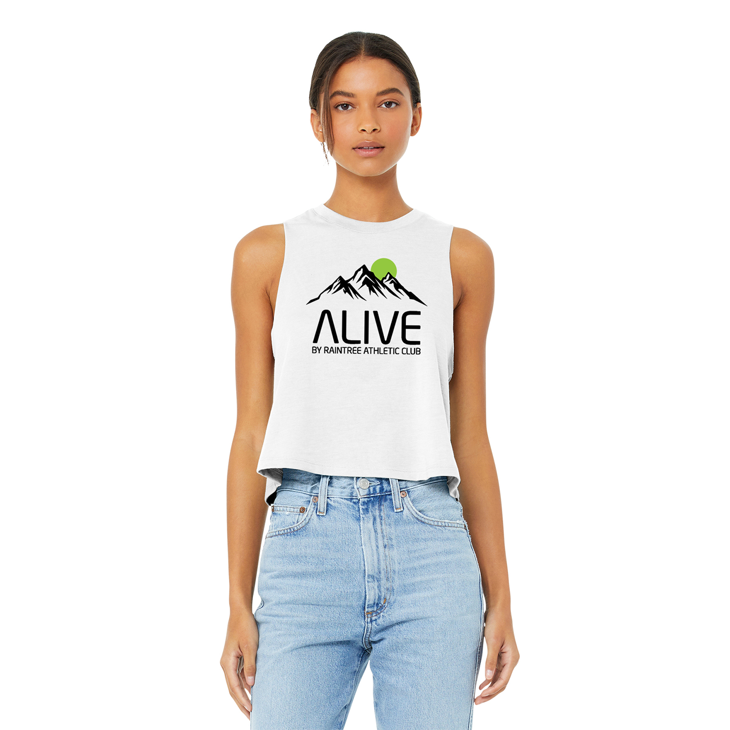 White Mountain Ladies Racerback Cropped Tank